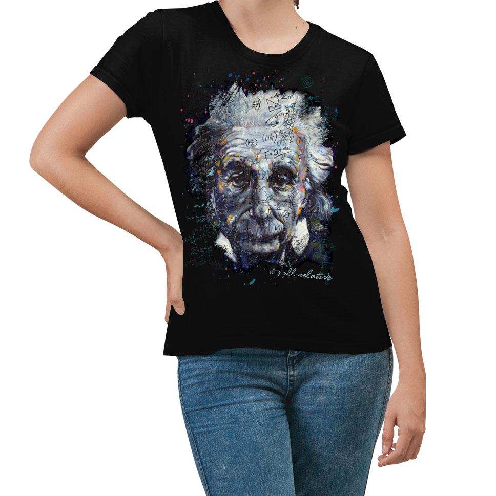 Einstein It's All Relative T-shirt - Black - Get Down Art - Flyclothing LLC
