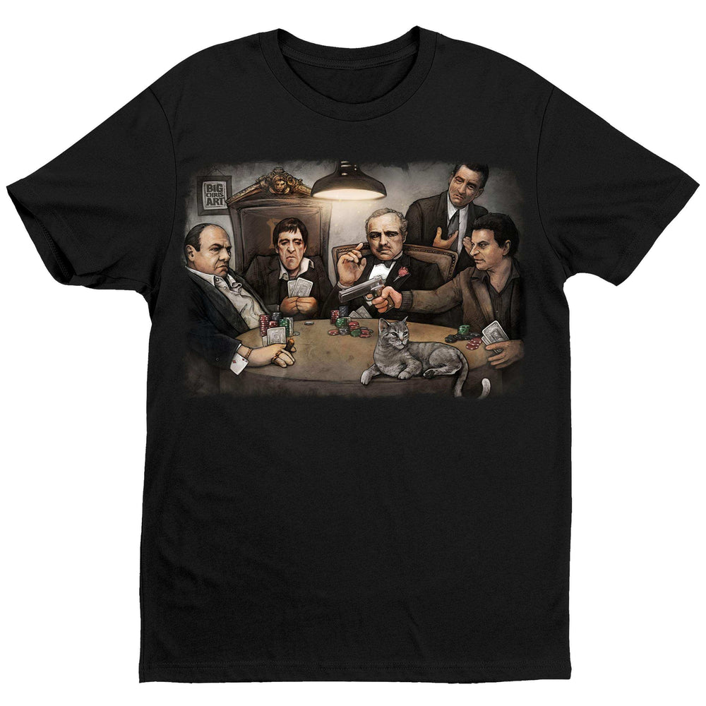 Gangsters Playing Poker T-Shirt - Black - Get Down Art - Flyclothing LLC