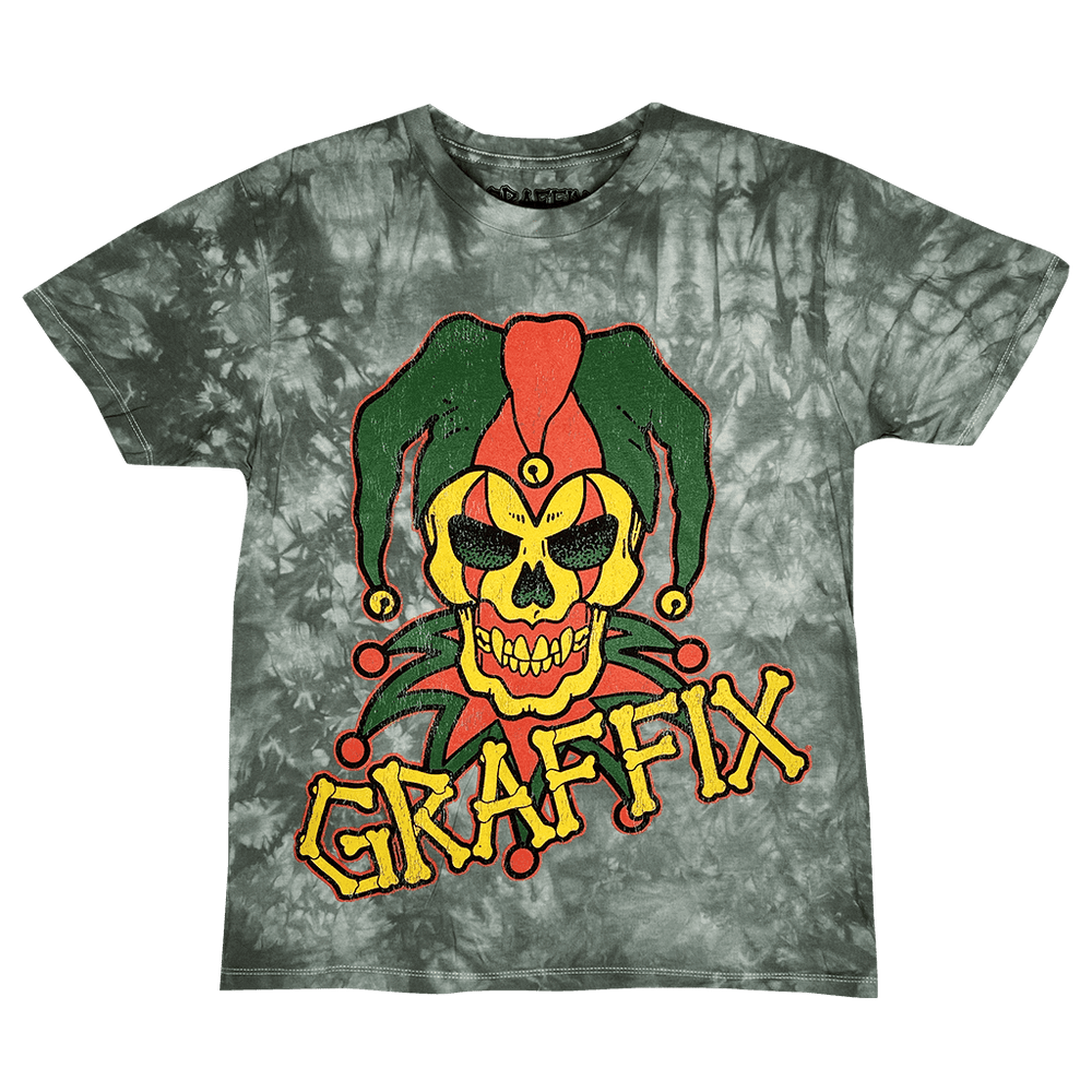 Rasta Graffix Logo T-shirt - Green Tie Dye - Get Down Art - Flyclothing LLC