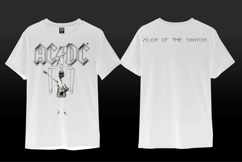AC/DC Flick of the Switch T-Shirt - White - Get Down Art - Flyclothing LLC