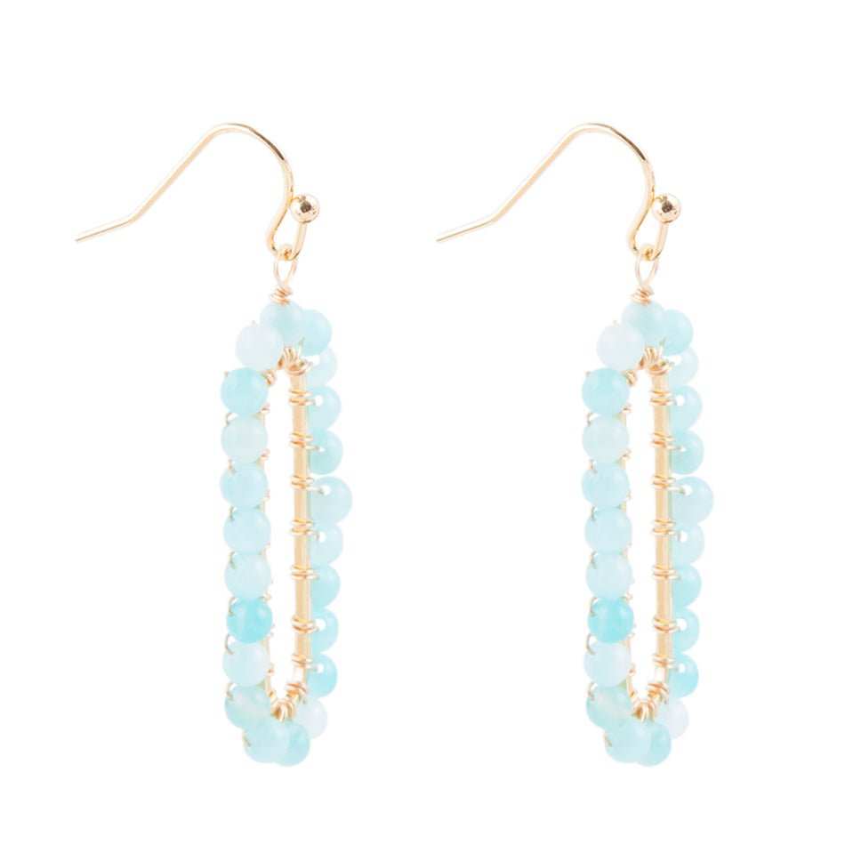 Teal Agate Endless Loop Earrings - Barse Jewelry - Flyclothing LLC