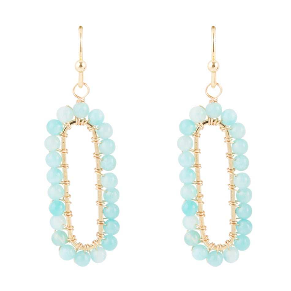 Teal Agate Endless Loop Earrings - Barse Jewelry - Flyclothing LLC