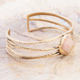 Terra Peach Moonstone and Golden Cuff Bracelet - Barse Jewelry - Flyclothing LLC
