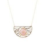 Terra Pink Peach Moonstone and Golden Bronze Necklace - Barse Jewelry - Flyclothing LLC