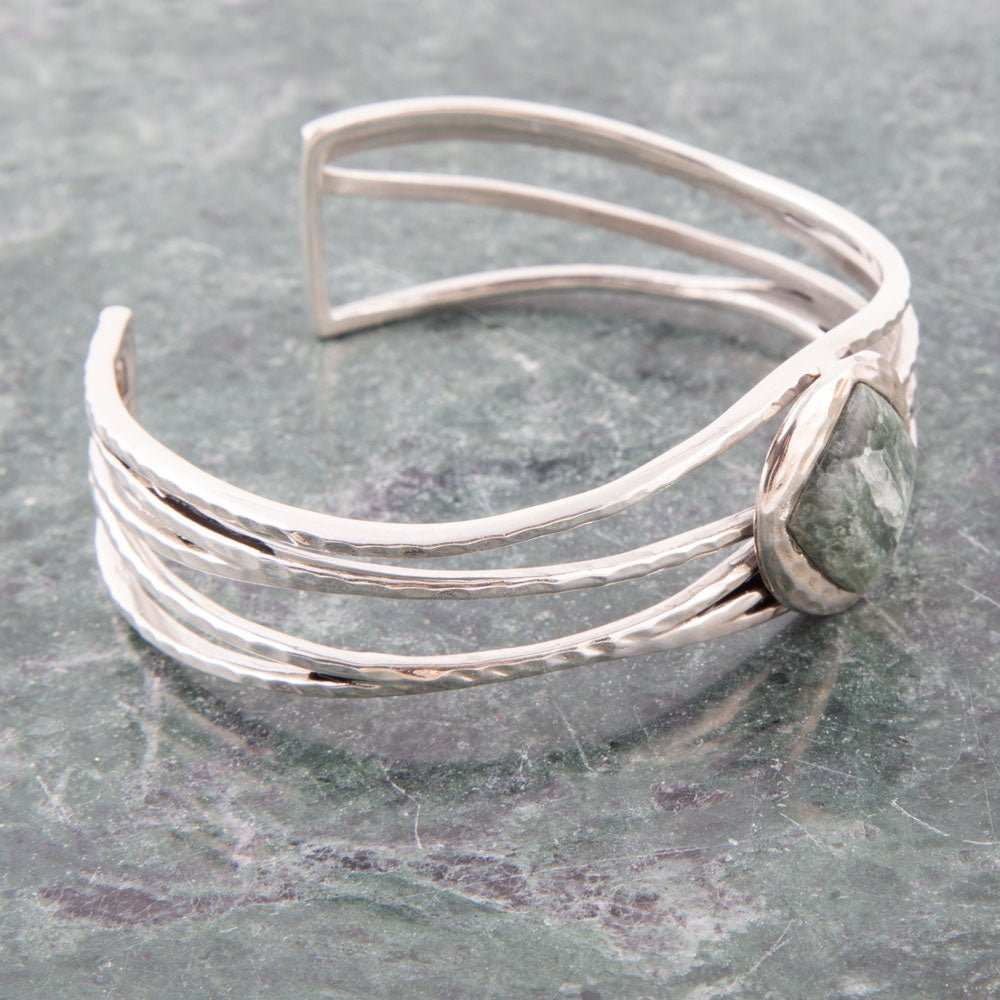 Terra Green Seraphinite and Sterling Silver Cuff Bracelet - Barse Jewelry - Flyclothing LLC