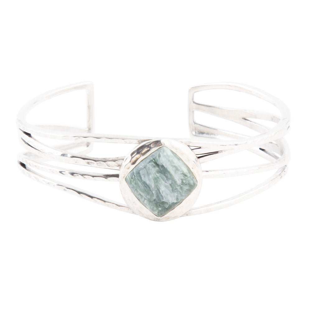 Terra Green Seraphinite and Sterling Silver Cuff Bracelet - Barse Jewelry - Flyclothing LLC