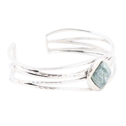 Terra Green Seraphinite and Sterling Silver Cuff Bracelet - Barse Jewelry - Flyclothing LLC