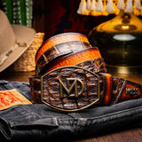 Texas Belt Aged Brown - Marco Di Milano - Flyclothing LLC