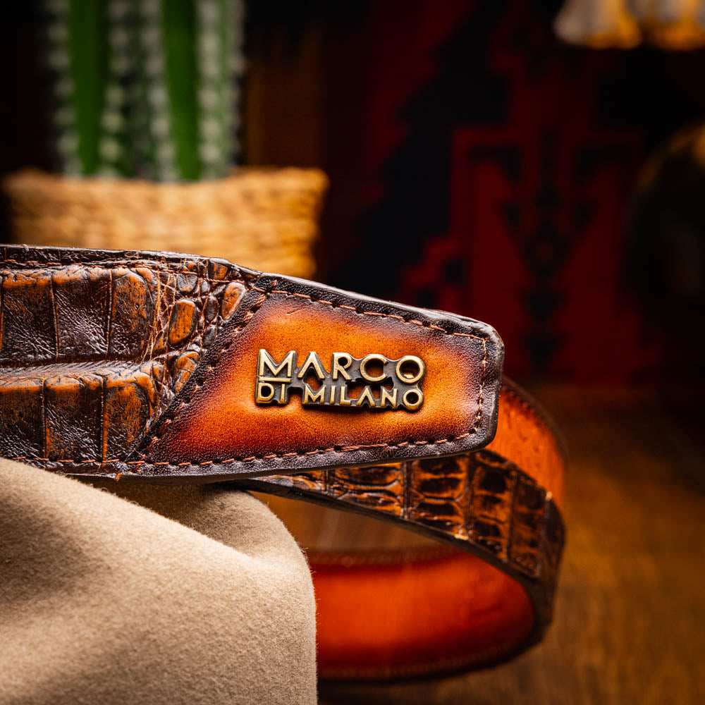Texas Belt Aged Brown - Marco Di Milano - Flyclothing LLC