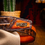 Texas Belt Aged Brown - Marco Di Milano - Flyclothing LLC