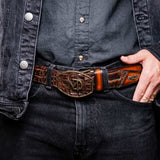 Texas Belt Aged Brown - Marco Di Milano - Flyclothing LLC