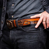 Texas Belt Aged Brown - Marco Di Milano - Flyclothing LLC