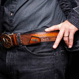 Texas Belt Aged Maple - Marco Di Milano - Flyclothing LLC