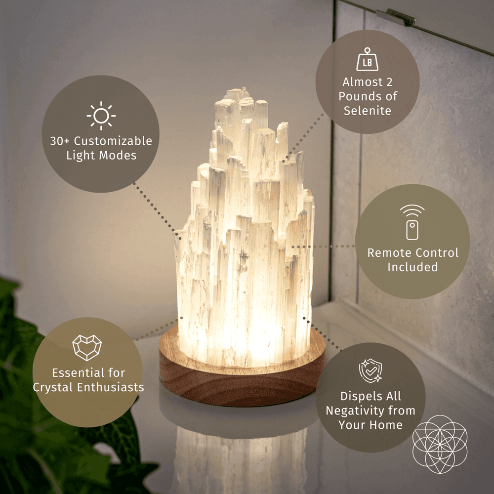 The Cleanse-All Selenite Lamp - 2 Pounds of Healing Power - Conscious Items - Flyclothing LLC