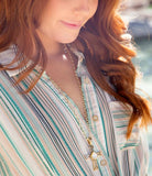 The Light White Mother of Pearl Cross Pendant Golden Necklace - Barse Jewelry - Flyclothing LLC