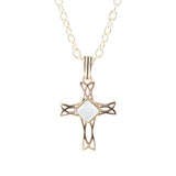 The Light White Mother of Pearl Cross Pendant Golden Necklace - Barse Jewelry - Flyclothing LLC