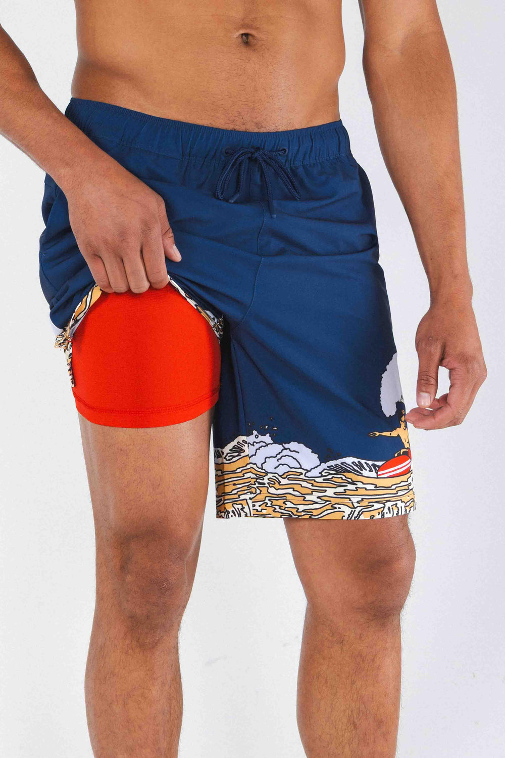 The Tidal Lager | Beer Surfer Ball Hammock® Pouch 8" Swim Trunks - Shinesty - Flyclothing LLC