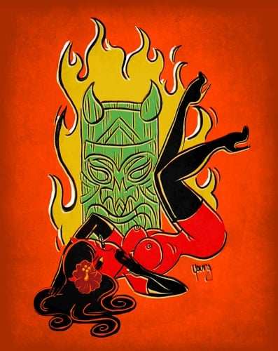 Black Market Art Company Tiki Devil Print - Black Market Art Company - Flyclothing LLC