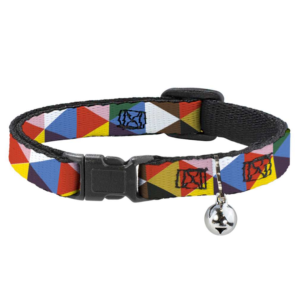 Cat Collar Breakaway - Geometric Triangle Blocks Multi Color - Buckle-Down - Flyclothing LLC