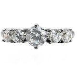 TK003 - High polished (no plating) Stainless Steel Ring with AAA Grade CZ in Clear - Alamode - Flyclothing LLC