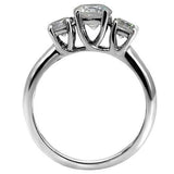 TK004 - High polished (no plating) Stainless Steel Ring with AAA Grade CZ in Clear - Alamode - Flyclothing LLC
