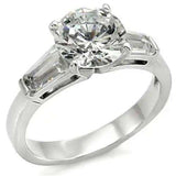 TK005 - High polished (no plating) Stainless Steel Ring with AAA Grade CZ in Clear - Alamode - Flyclothing LLC