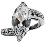 TK008 - High polished (no plating) Stainless Steel Ring with AAA Grade CZ in Clear - Alamode - Flyclothing LLC
