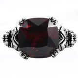 TK018 - High polished (no plating) Stainless Steel Ring with AAA Grade CZ in Garnet - Alamode - Flyclothing LLC