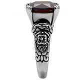 TK018 - High polished (no plating) Stainless Steel Ring with AAA Grade CZ in Garnet - Alamode - Flyclothing LLC