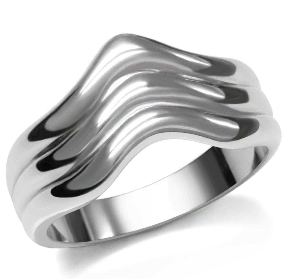 TK032 - High polished (no plating) Stainless Steel Ring with No Stone - Alamode - Flyclothing LLC