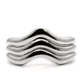 TK032 - High polished (no plating) Stainless Steel Ring with No Stone - Alamode - Flyclothing LLC