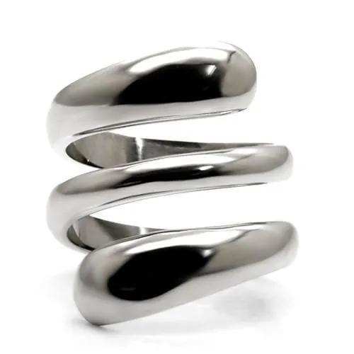 TK037 - High polished (no plating) Stainless Steel Ring with No Stone - Alamode - Flyclothing LLC