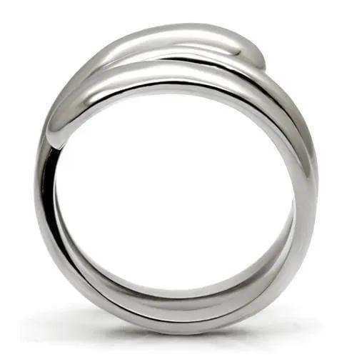 TK037 - High polished (no plating) Stainless Steel Ring with No Stone - Alamode - Flyclothing LLC