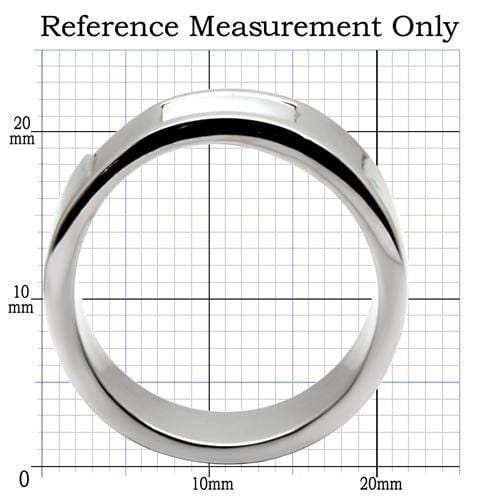 TK043 - High polished (no plating) Stainless Steel Ring with Precious Stone Conch in White - Alamode - Flyclothing LLC