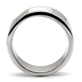 TK043 - High polished (no plating) Stainless Steel Ring with Precious Stone Conch in White - Alamode - Flyclothing LLC