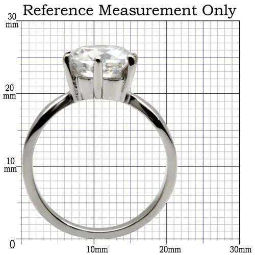TK046 - High polished (no plating) Stainless Steel Ring with AAA Grade CZ in Clear - Alamode - Flyclothing LLC