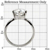 TK046 - High polished (no plating) Stainless Steel Ring with AAA Grade CZ in Clear - Alamode - Flyclothing LLC