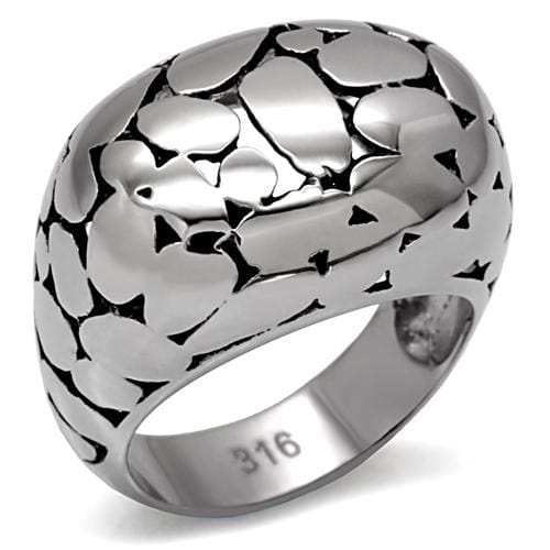 TK048 - High polished (no plating) Stainless Steel Ring with No Stone - Alamode - Flyclothing LLC