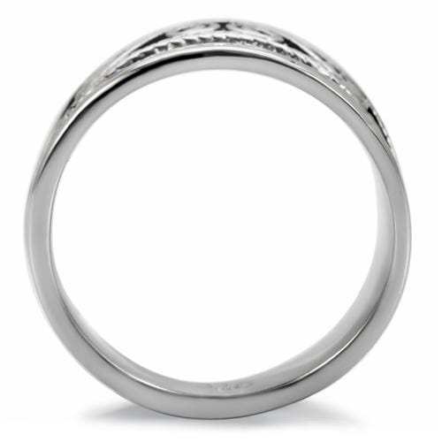 TK052 - High polished (no plating) Stainless Steel Ring with No Stone - Alamode - Flyclothing LLC