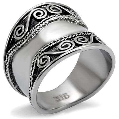 TK052 - High polished (no plating) Stainless Steel Ring with No Stone - Alamode - Flyclothing LLC