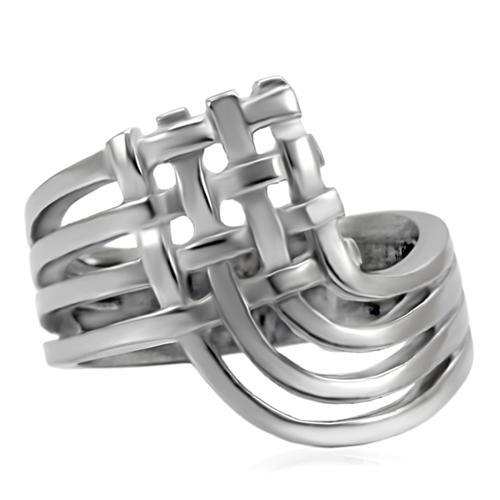 TK054 - High polished (no plating) Stainless Steel Ring with No Stone - Alamode - Flyclothing LLC