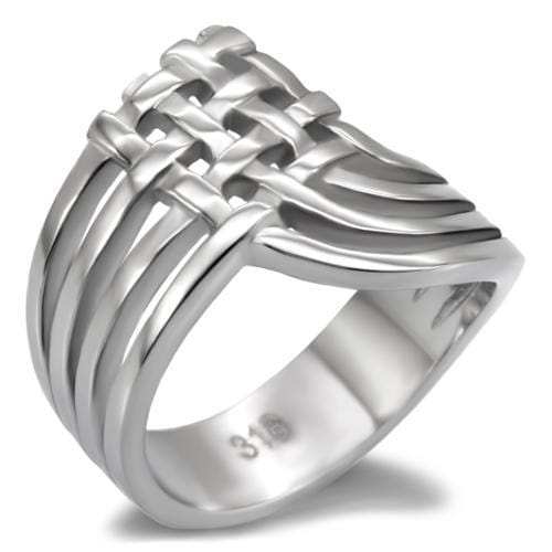 TK054 - High polished (no plating) Stainless Steel Ring with No Stone - Alamode - Flyclothing LLC
