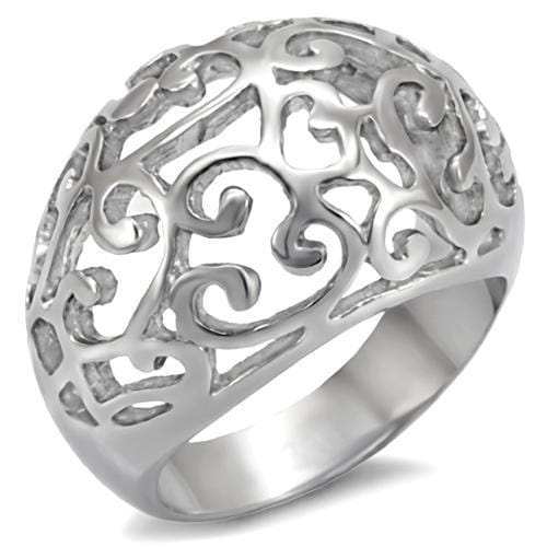 TK055 - High polished (no plating) Stainless Steel Ring with No Stone - Alamode - Flyclothing LLC