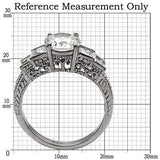 TK057 - High polished (no plating) Stainless Steel Ring with AAA Grade CZ in Clear - Alamode - Flyclothing LLC