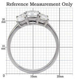 TK058 - High polished (no plating) Stainless Steel Ring with AAA Grade CZ in Clear - Alamode - Flyclothing LLC