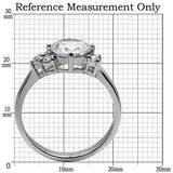 TK062 - High polished (no plating) Stainless Steel Ring with AAA Grade CZ in Clear - Alamode - Flyclothing LLC