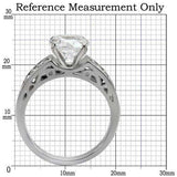 TK069 - High polished (no plating) Stainless Steel Ring with AAA Grade CZ in Clear - Alamode - Flyclothing LLC