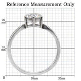 TK071 - High polished (no plating) Stainless Steel Ring with AAA Grade CZ in Clear - Alamode - Flyclothing LLC