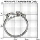 TK077 - High polished (no plating) Stainless Steel Ring with AAA Grade CZ in Clear - Alamode - Flyclothing LLC