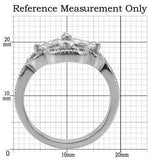 TK078 - High polished (no plating) Stainless Steel Ring with AAA Grade CZ in Clear - Alamode - Flyclothing LLC